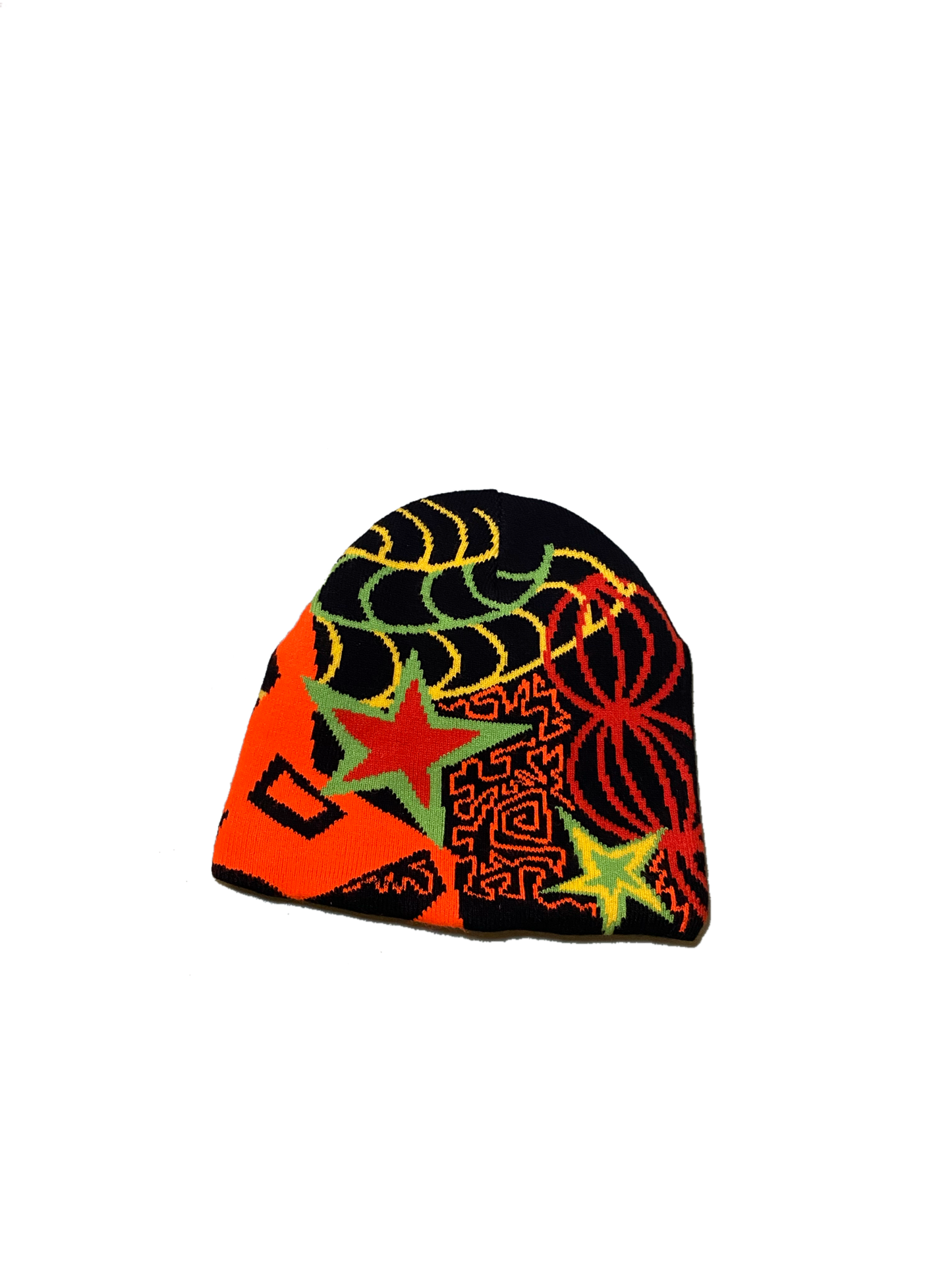 graphic beanie - black