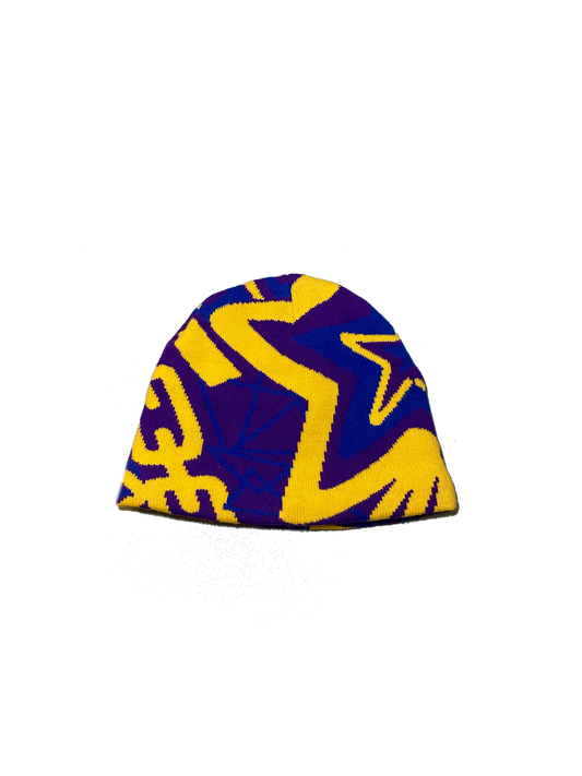 graphic beanie - purple