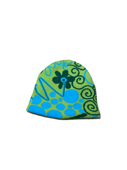 graphic beanie - green