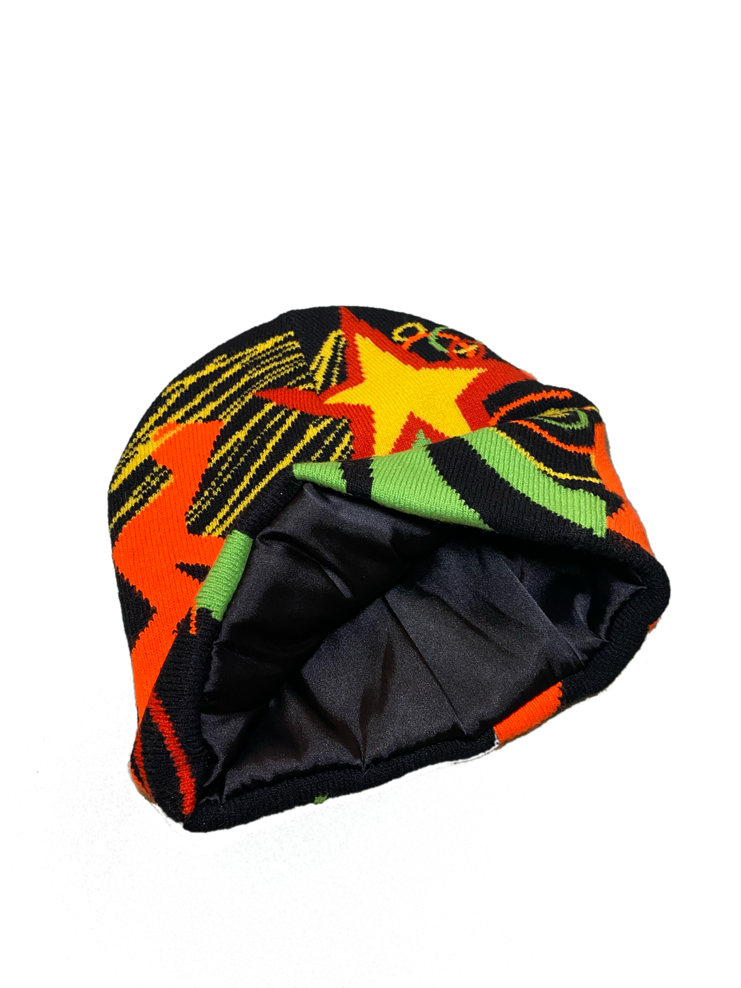 graphic beanie - black